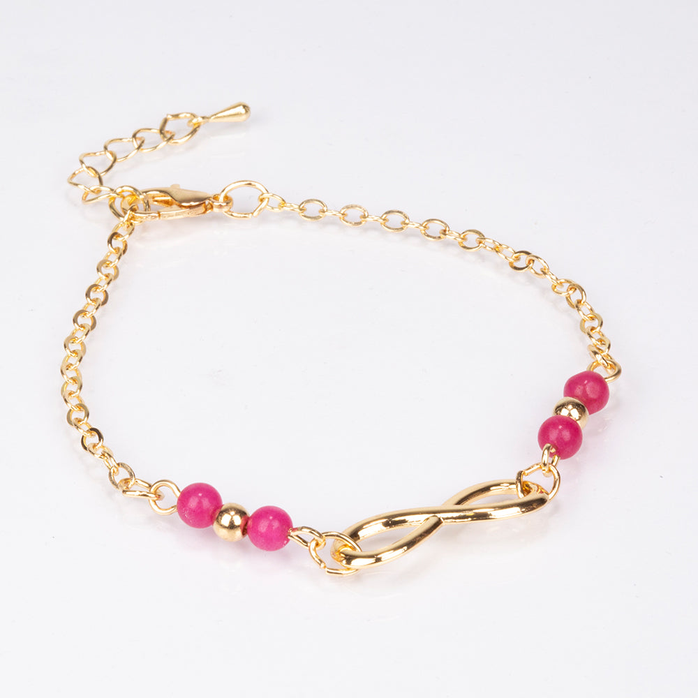 Pulsera de Aleación Bañado en Oro con Rubí 1 