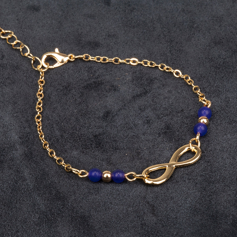 Pulsera de Aleación Bañado en Oro con Zafiro 4 