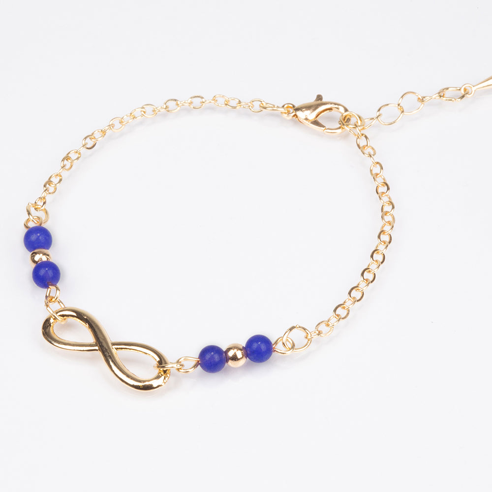 Pulsera de Aleación Bañado en Oro con Zafiro 1 