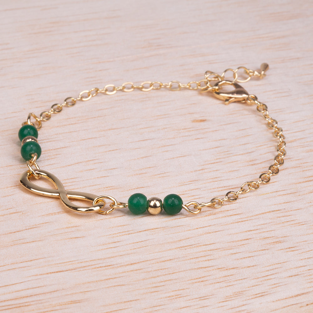Pulsera de Aleación Bañado en Oro con Esmeralda 2 