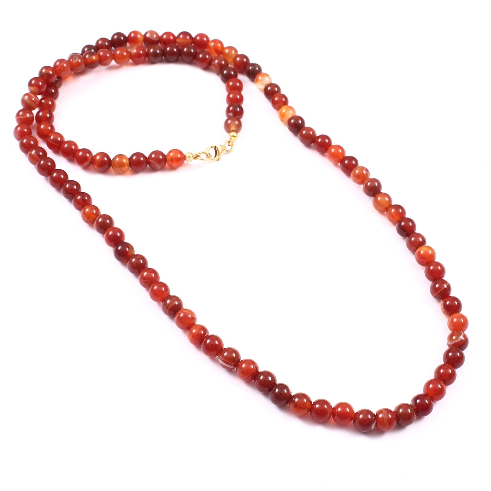 Conjunto de Plata Bañada en Oro con Ágata Roja ( Collar +Pendientes +Pulsera ) 2 