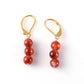 Conjunto de Plata Bañada en Oro con Ágata Roja ( Collar +Pendientes +Pulsera )