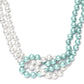 Collar de Plata con Perla blanca de agua dulce y Perla Verde