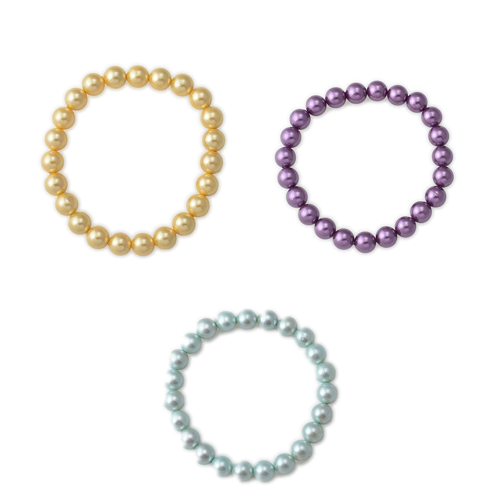 Conjunto de Plata Bañada en Oro con Perla de concha ( Pendientes +Pulsera )