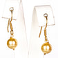 Conjunto de Plata Bañada en Oro con Perla de concha ( Pendientes +Pulsera )