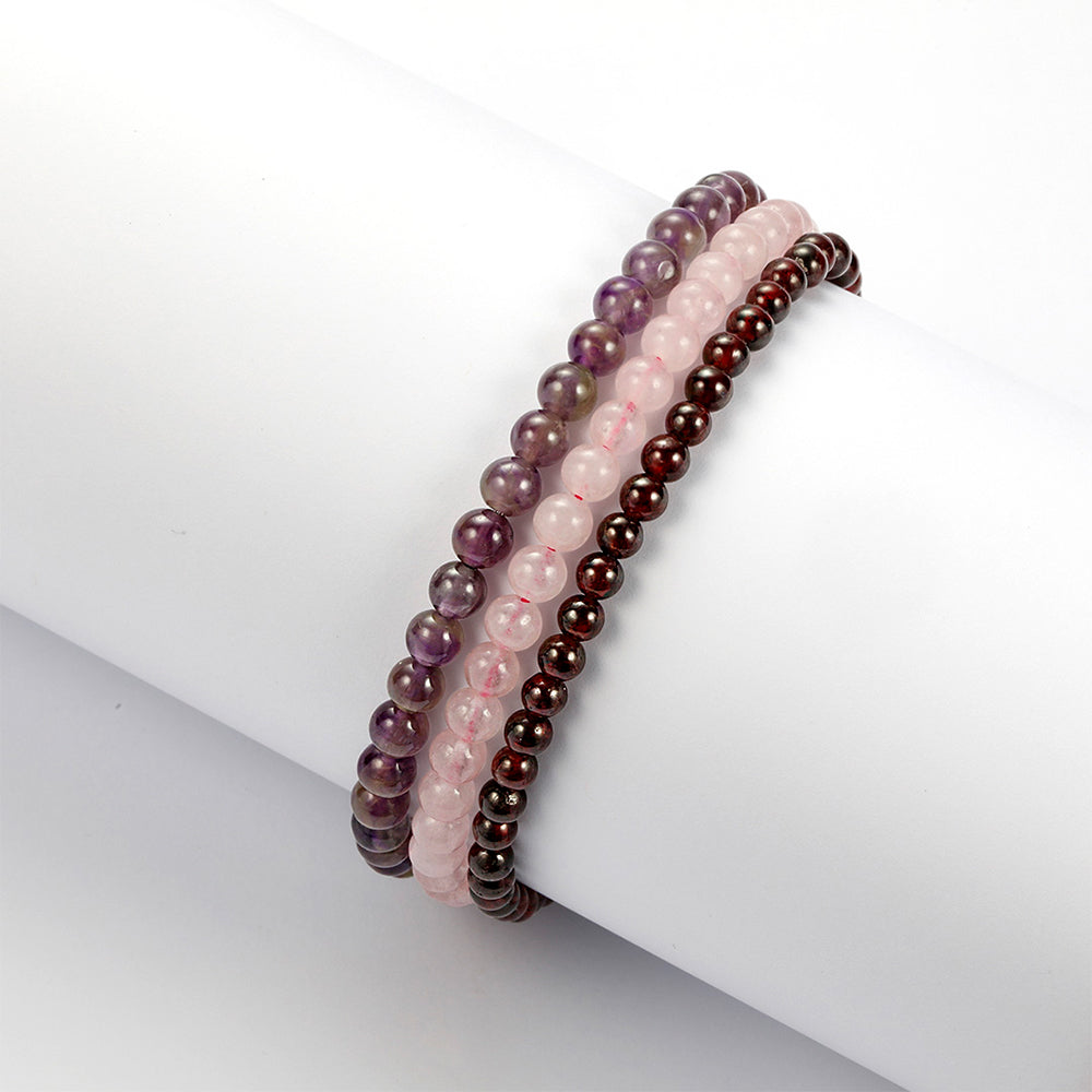 Conjunto Pepita con Amatista y Cuarzo Rosado ( Pulsera )