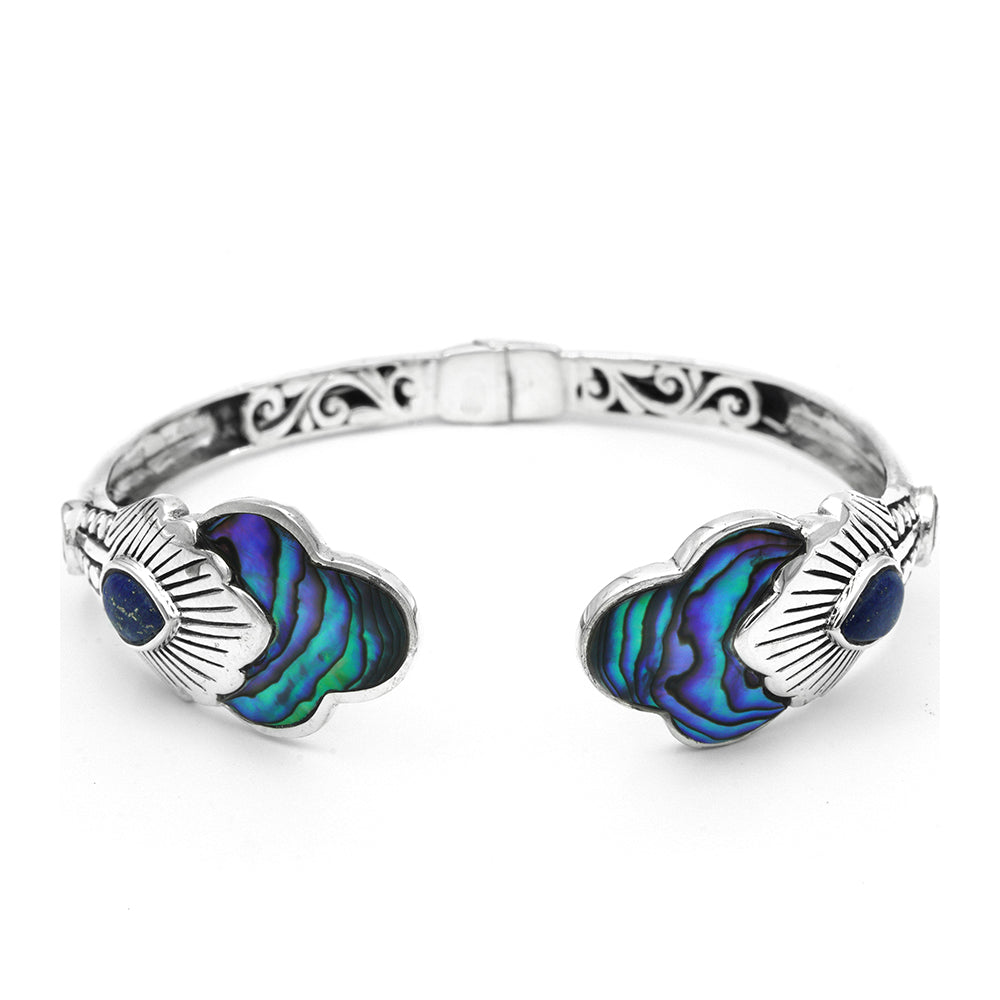 Pulsera de Plata con Concha de abulón y Lapislázuli 1 