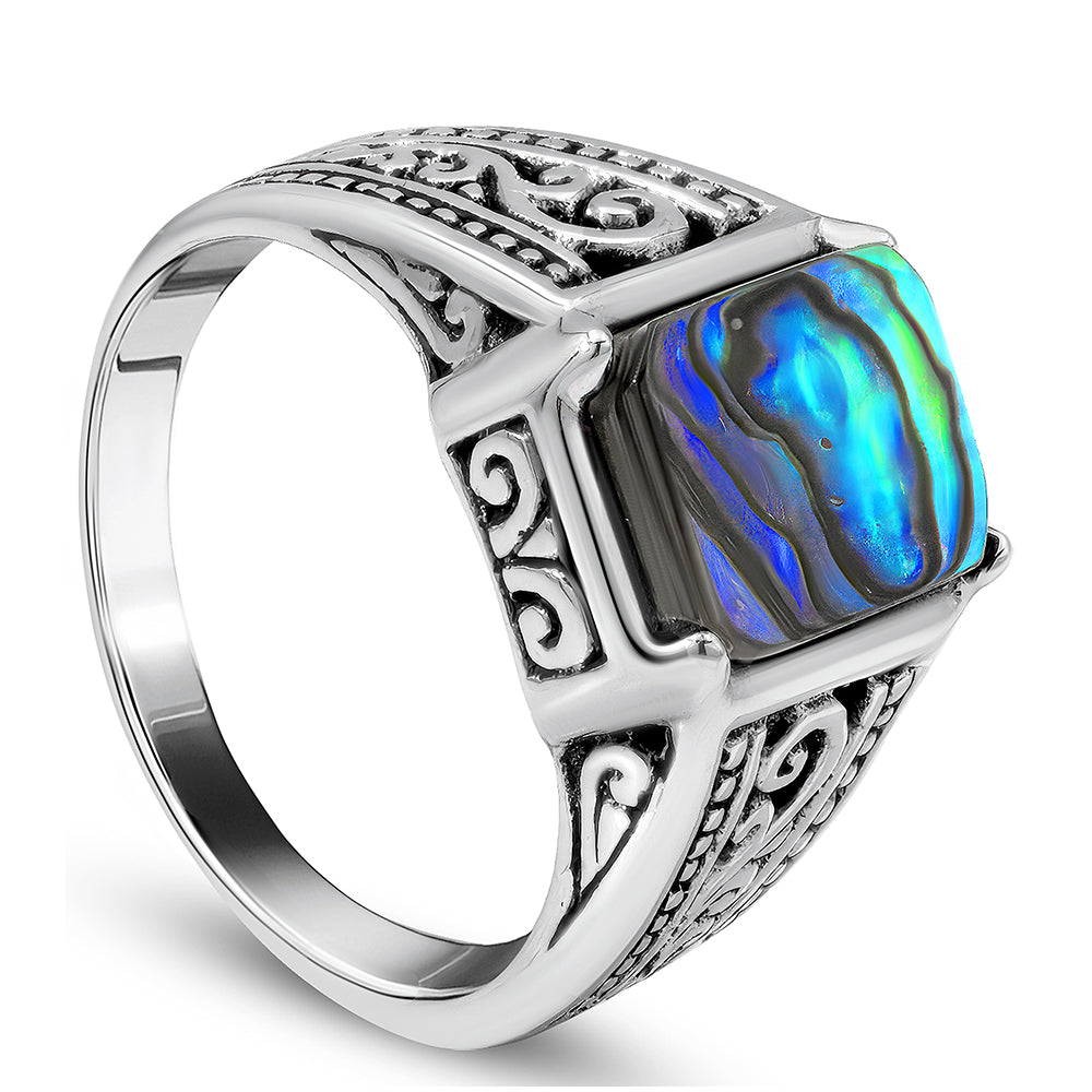 Anillo de Plata con Concha de abulón 3 