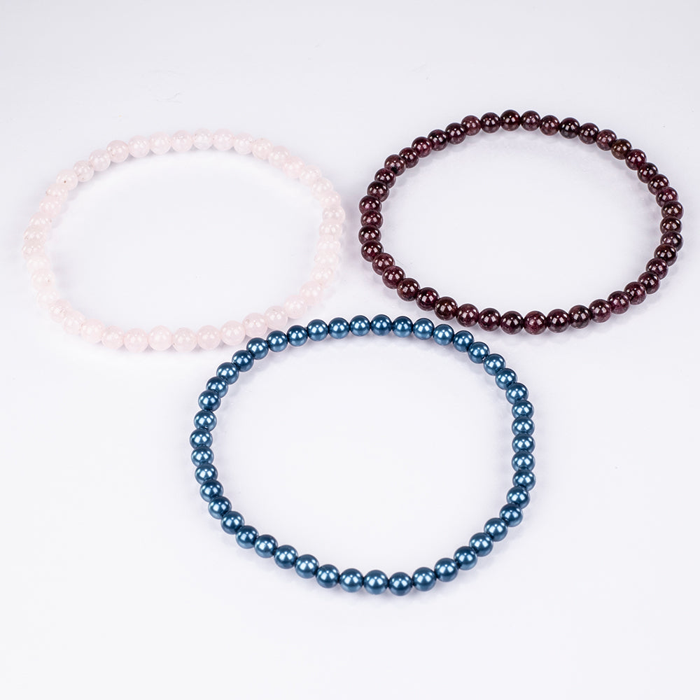 Conjunto Pepita con Cuarzo Rosado y Granate rojo ( Pulsera ) 1 