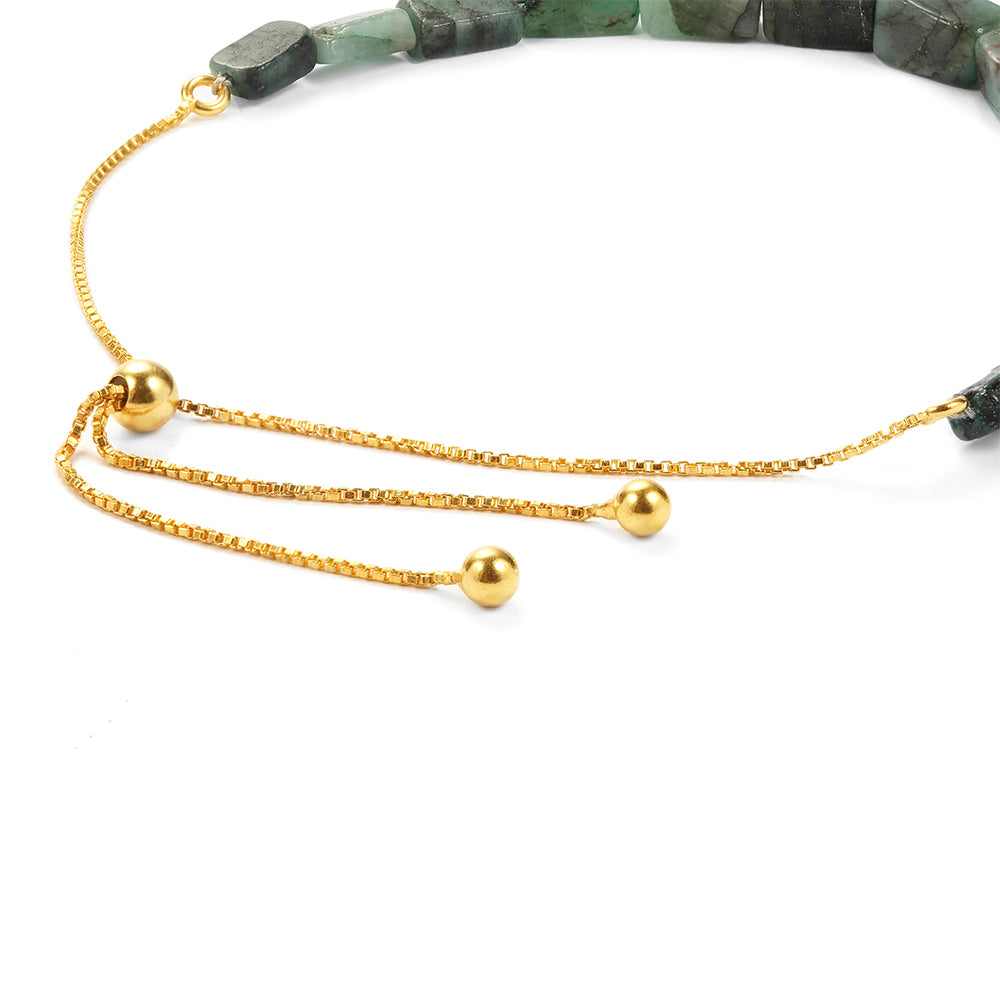 Pulsera de Plata Bañada en Oro con Esmeralda de Brasil 3 