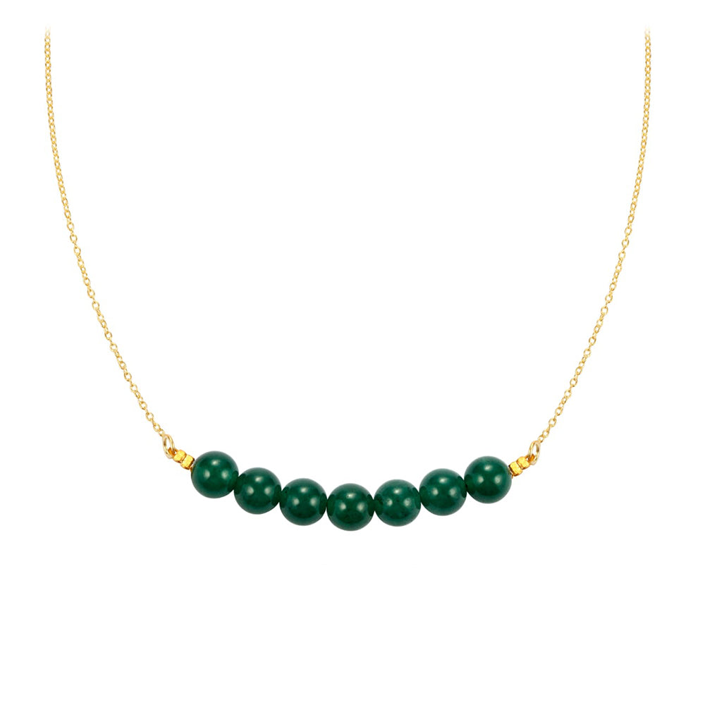 Collar de Plata Bañada en Oro con Jade Verde 1 