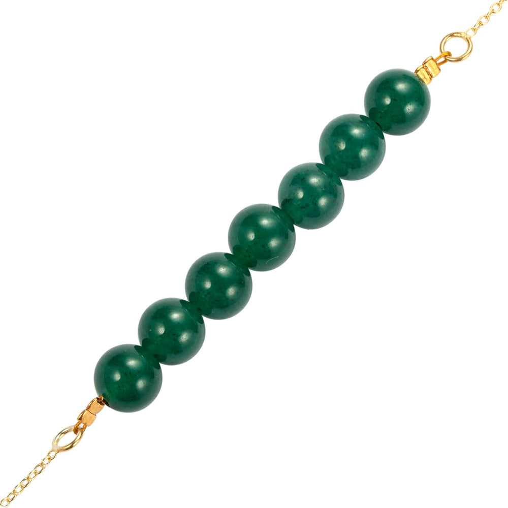Collar de Plata Bañada en Oro con Jade Verde 3 