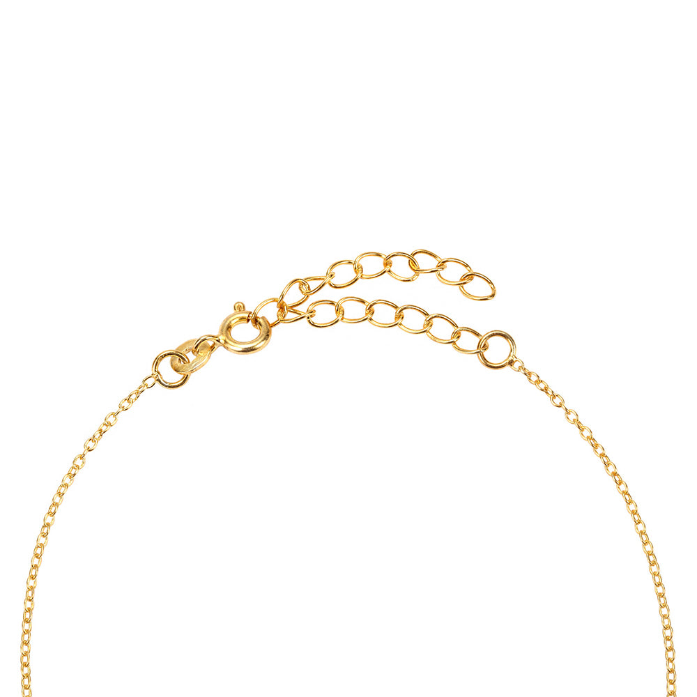 Collar de Plata Bañada en Oro con Jade Verde 4 