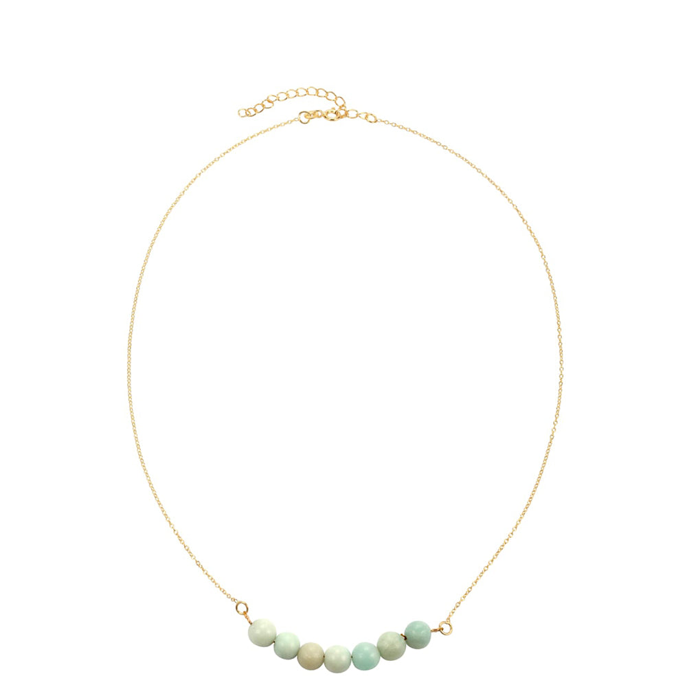 Collar de Plata Bañada en Oro con Amazonita