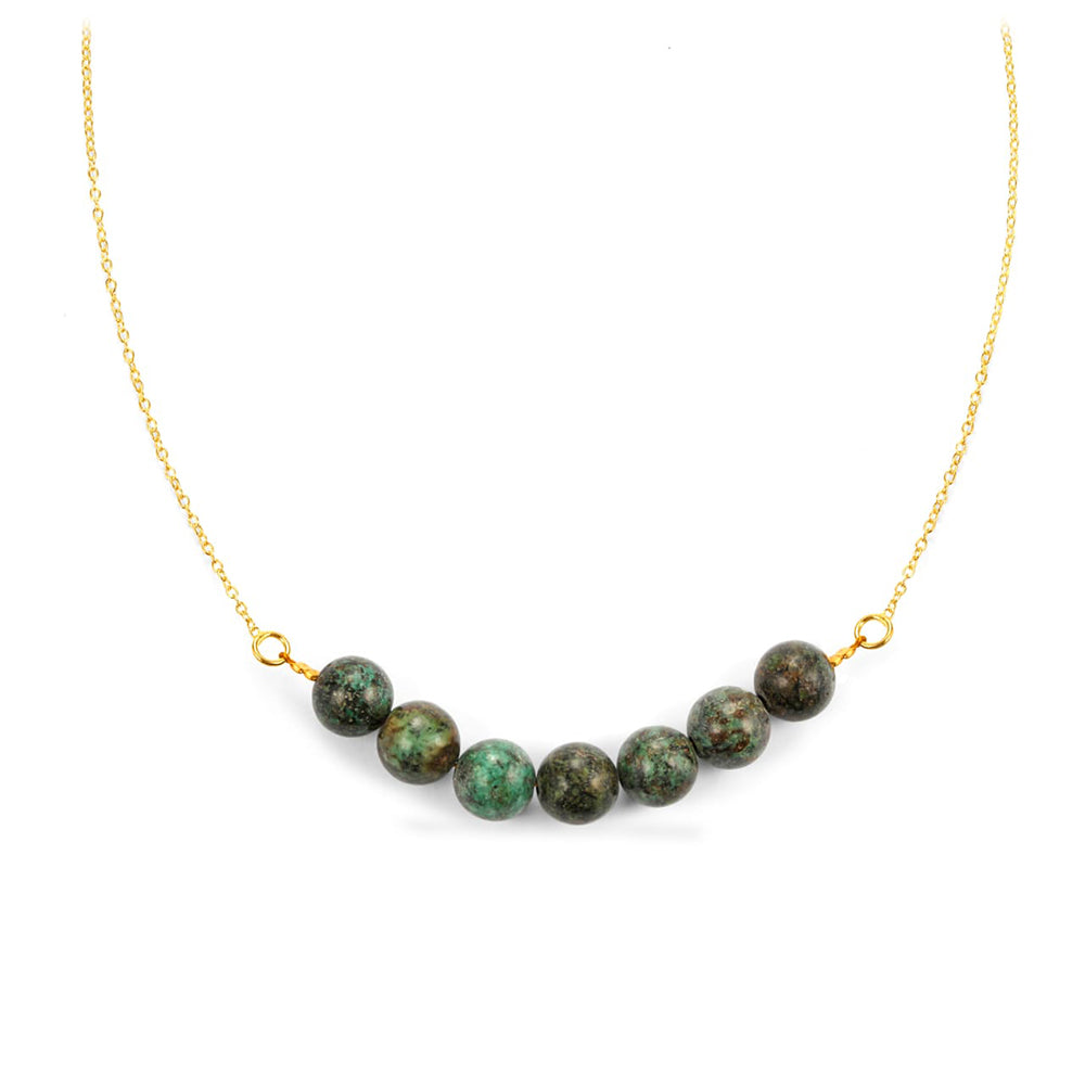 Collar de Plata Bañada en Oro con Turquesa