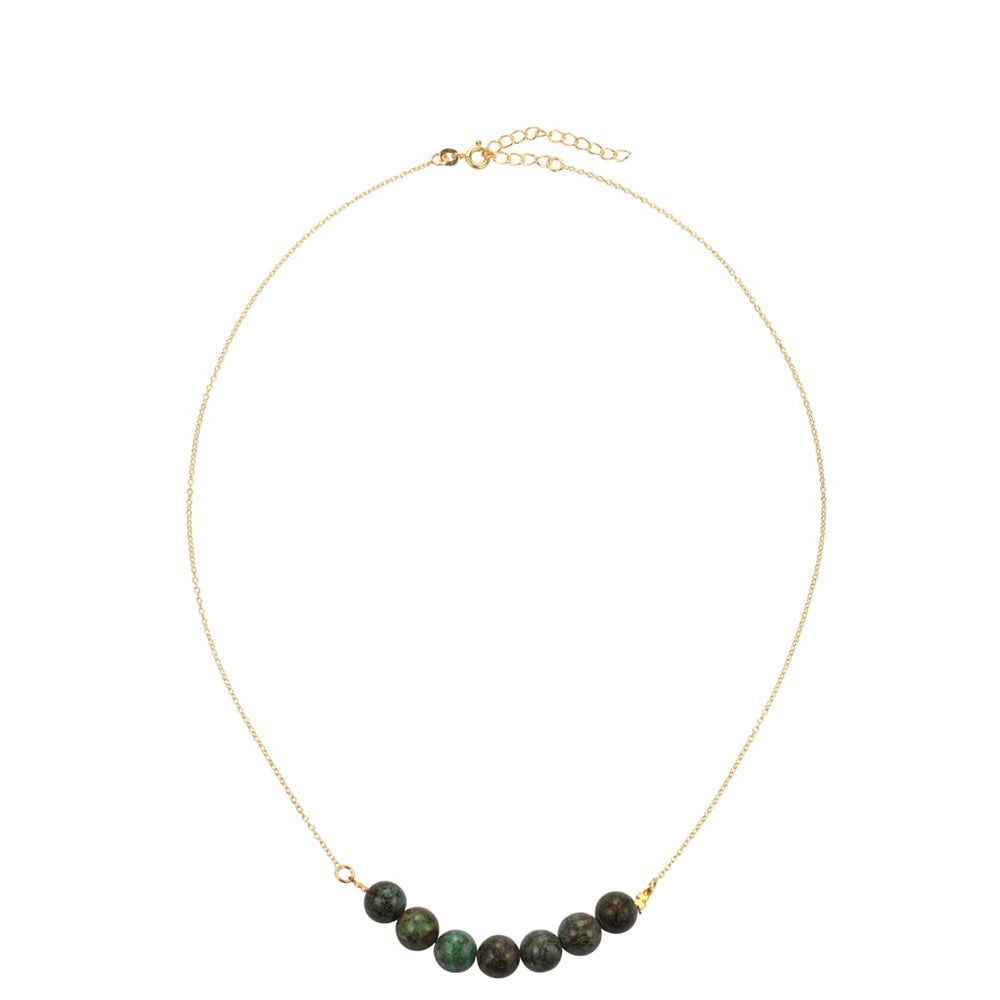 Collar de Plata Bañada en Oro con Turquesa 1 