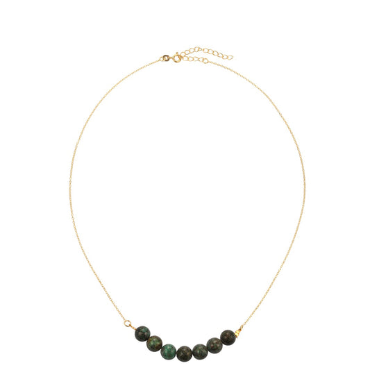 Collar de Plata Bañada en Oro con Turquesa