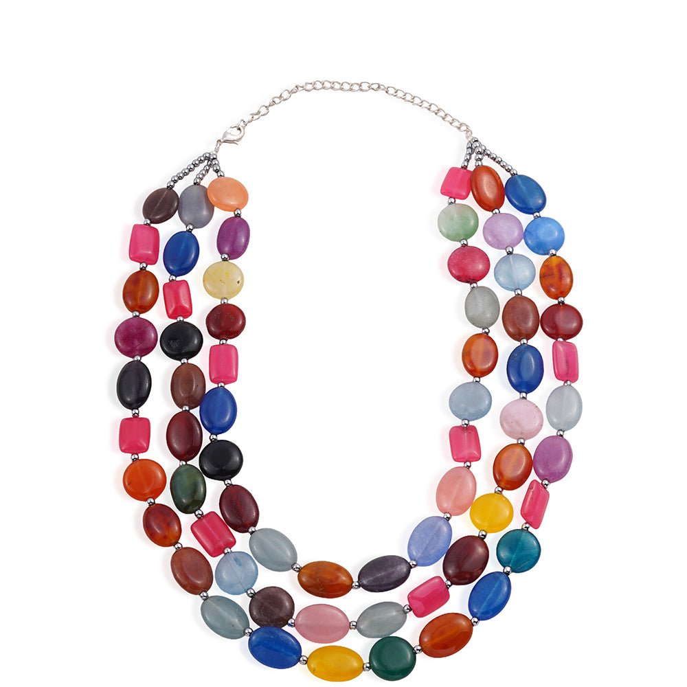 Collar de Aleación Bañado en Oro con Jade 6 