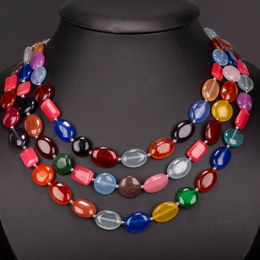 Collar de Aleación Bañado en Oro con Jade