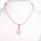 Collar de Aleación Bañado en Oro con Cuarzo Rosado