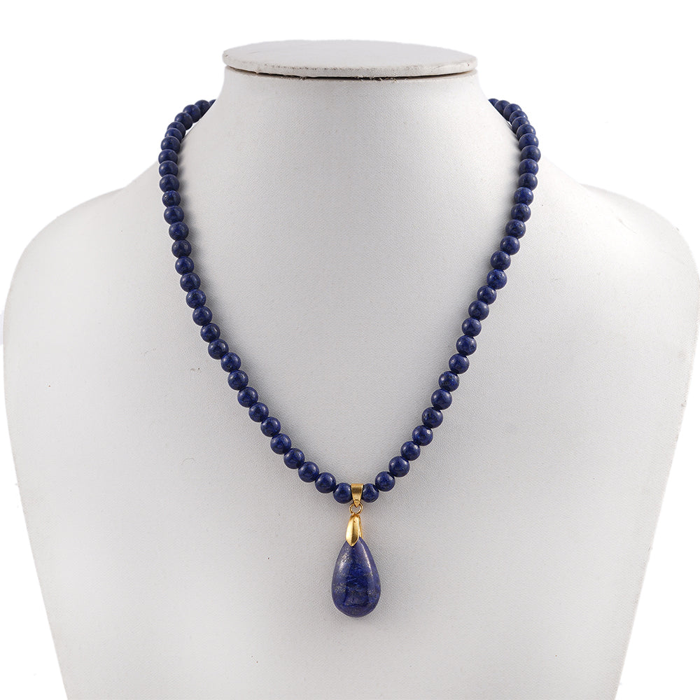 Collar de Aleación Bañado en Oro con Lapislázuli 3 