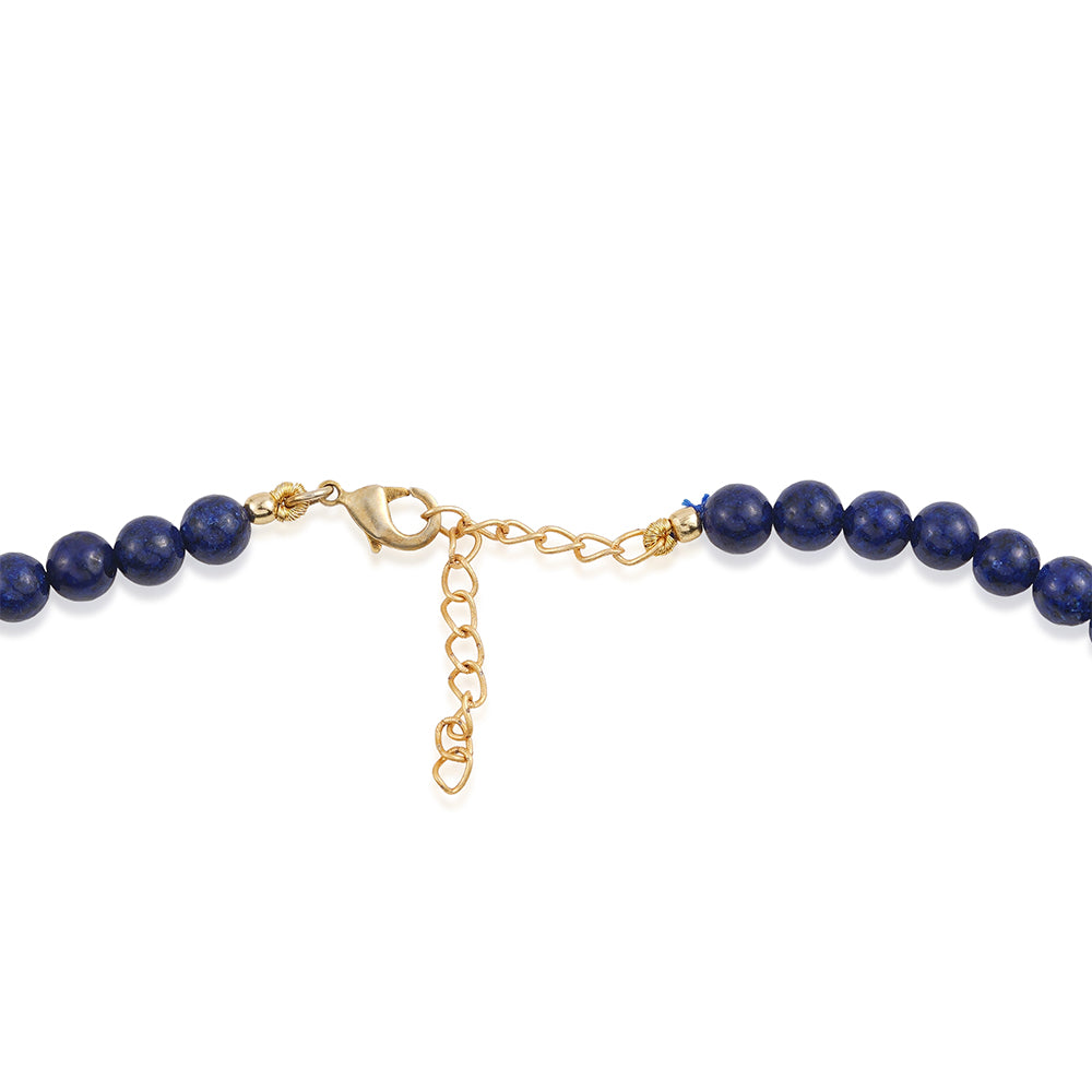 Collar de Aleación Bañado en Oro con Lapislázuli