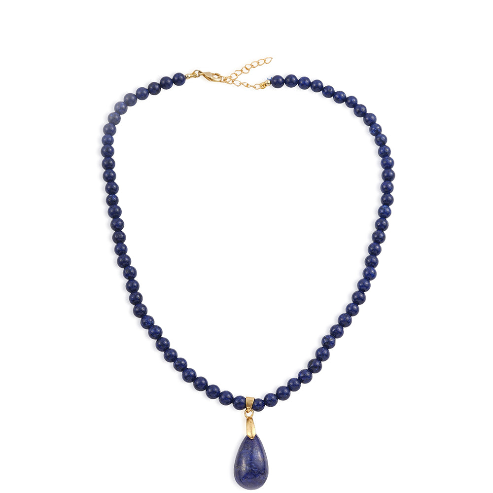 Collar de Aleación Bañado en Oro con Lapislázuli 2 