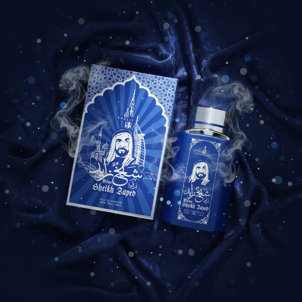 100 ml Eau de Perfume SHEIKH ZAYED BLUE Fragancia Musky Oud para Hombre