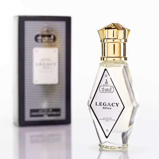 " Legacy Sliver" perfume en aceite de 20 ml, fragancia amaderada unisex