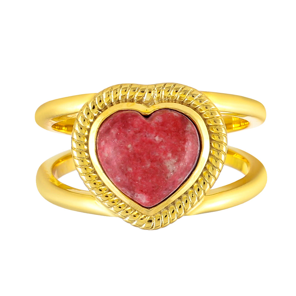 Anillo de Plata Bañada en Oro con Thulita 1 