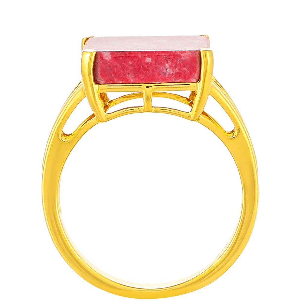 Anillo de Plata Bañada en Oro con Thulita