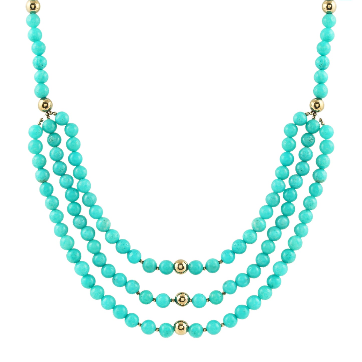 Collar de Plata Bañada en Oro con Amazonita