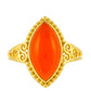 Anillo de Plata Bañada en Oro con Cornalina