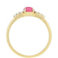 Anillo de Oro 9K con Rubí de Tailandia y Zircón natural