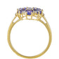 Anillo de Oro 9K con Tanzanita AAA y Zircón natural