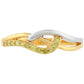 Anillo de Plata Bañada en Oro con Diamante Verde Veronés