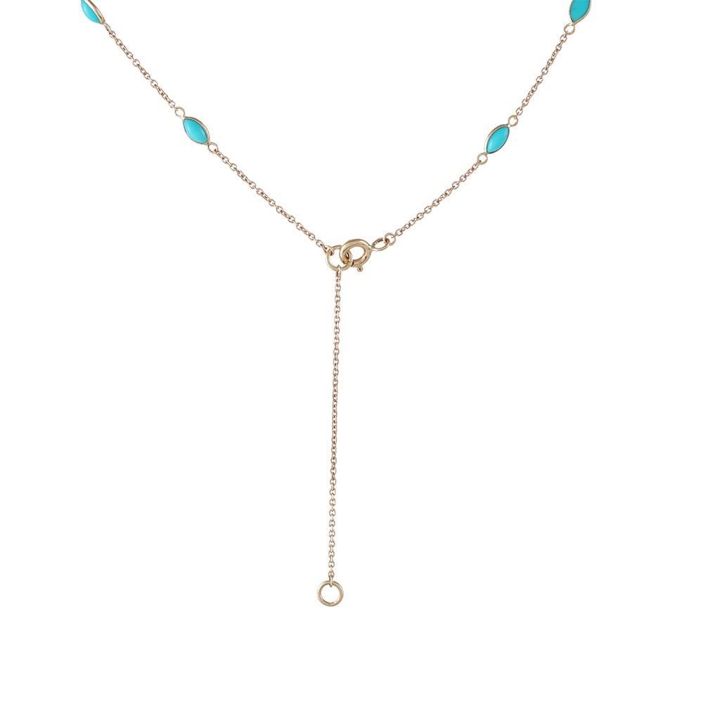 Collar de Oro 9K con Turquesa Bella Durmiente 2 