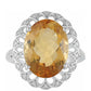 Anillo de Plata con Citrino y Zircón natural