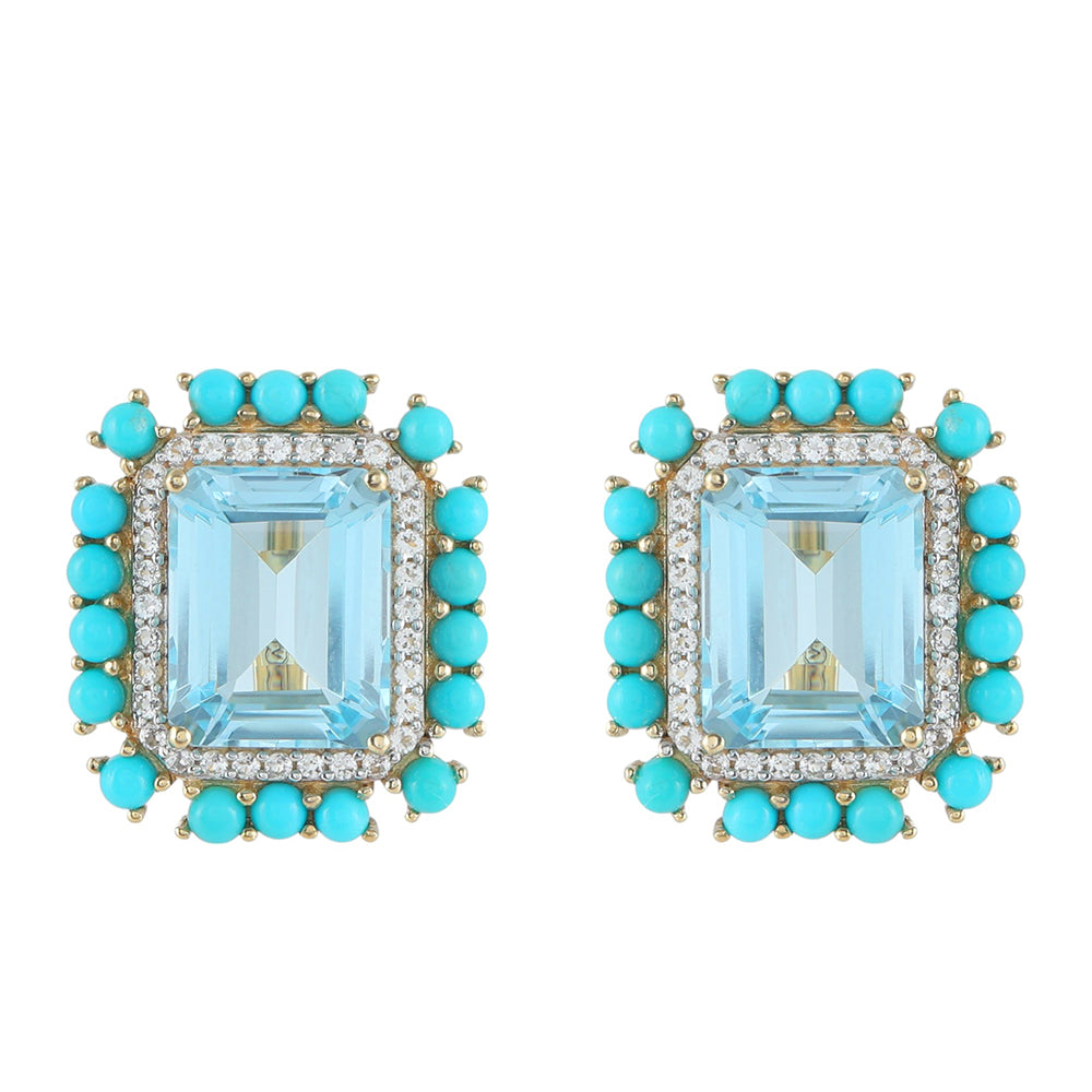 Pendientes de Oro 9K con Turquesa Bella Durmiente 1 
