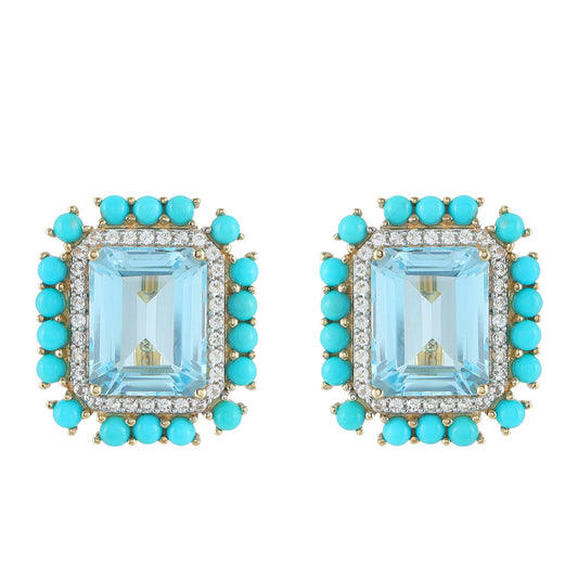 Pendientes de Oro 9K con Turquesa Bella Durmiente
