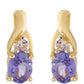 Conjunto de Oro 9K con Tanzanita AAA y Topacio Blanco ( Pendientes +Anillo +Colgante )