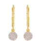 Pendientes de Plata Bañada en Oro con Diamante blanco