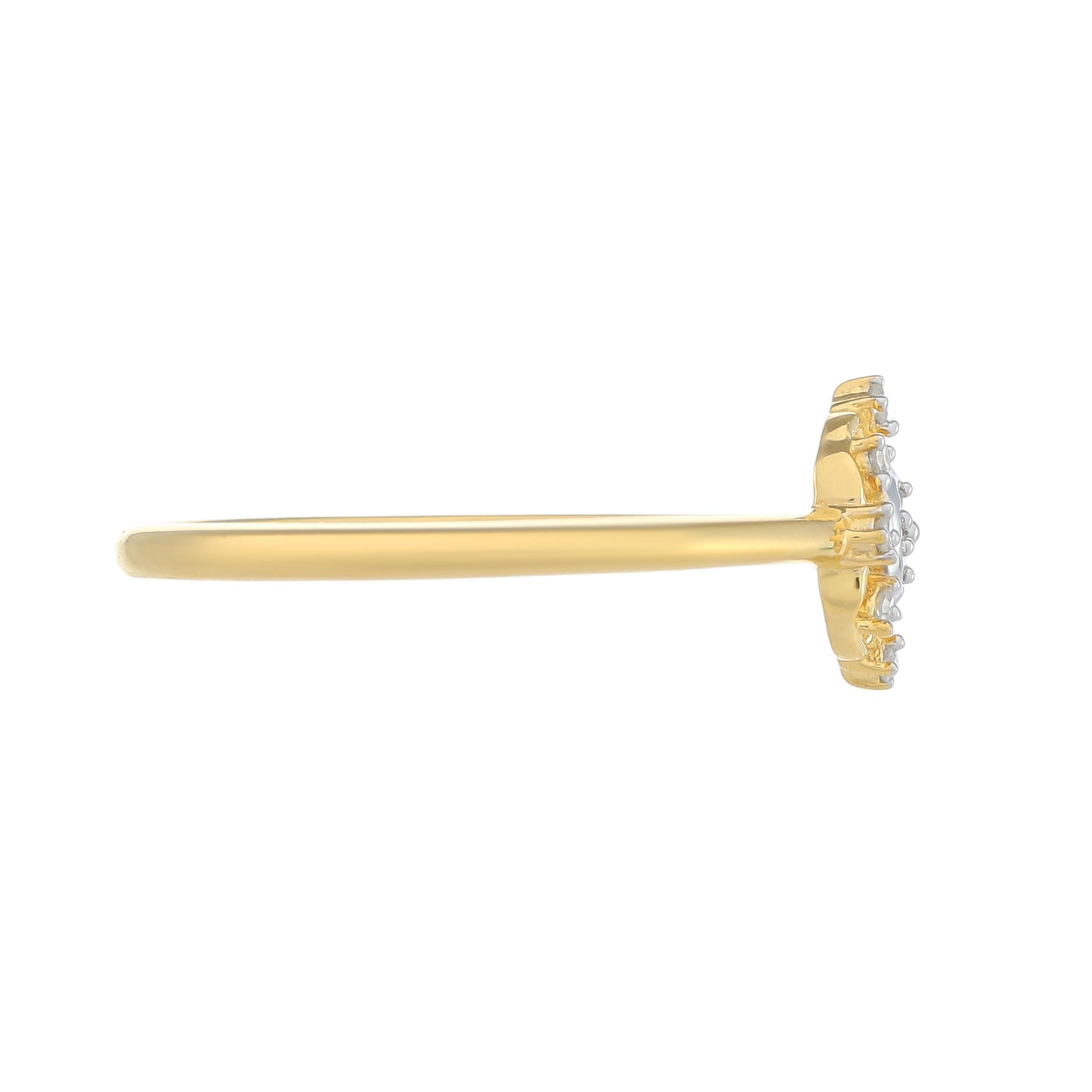 Anillo de Plata Bañada en Oro con Diamante blanco