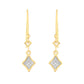 Pendientes de Plata Bañada en Oro con Diamante blanco