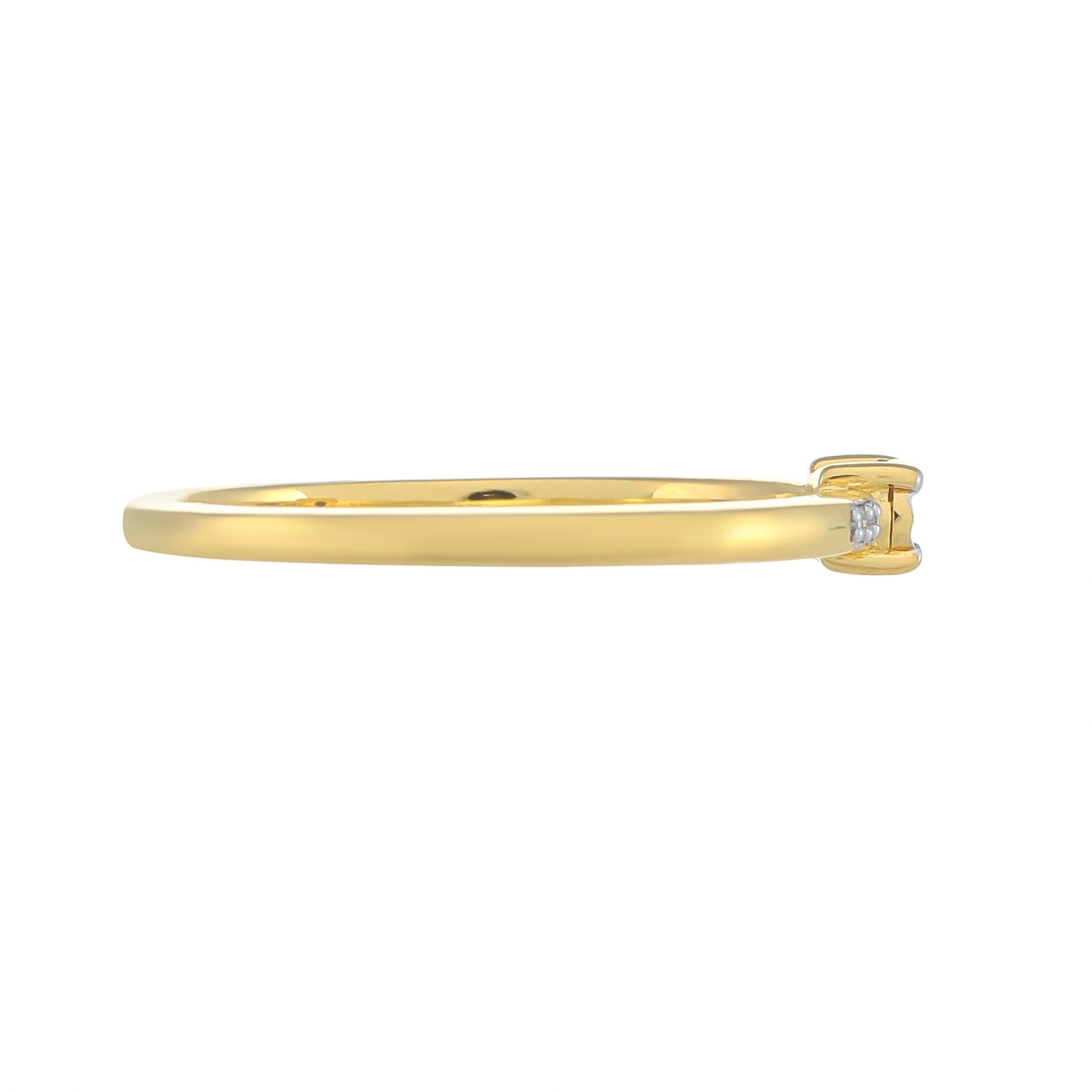 Anillo de Plata Bañada en Oro con Diamante blanco 2 