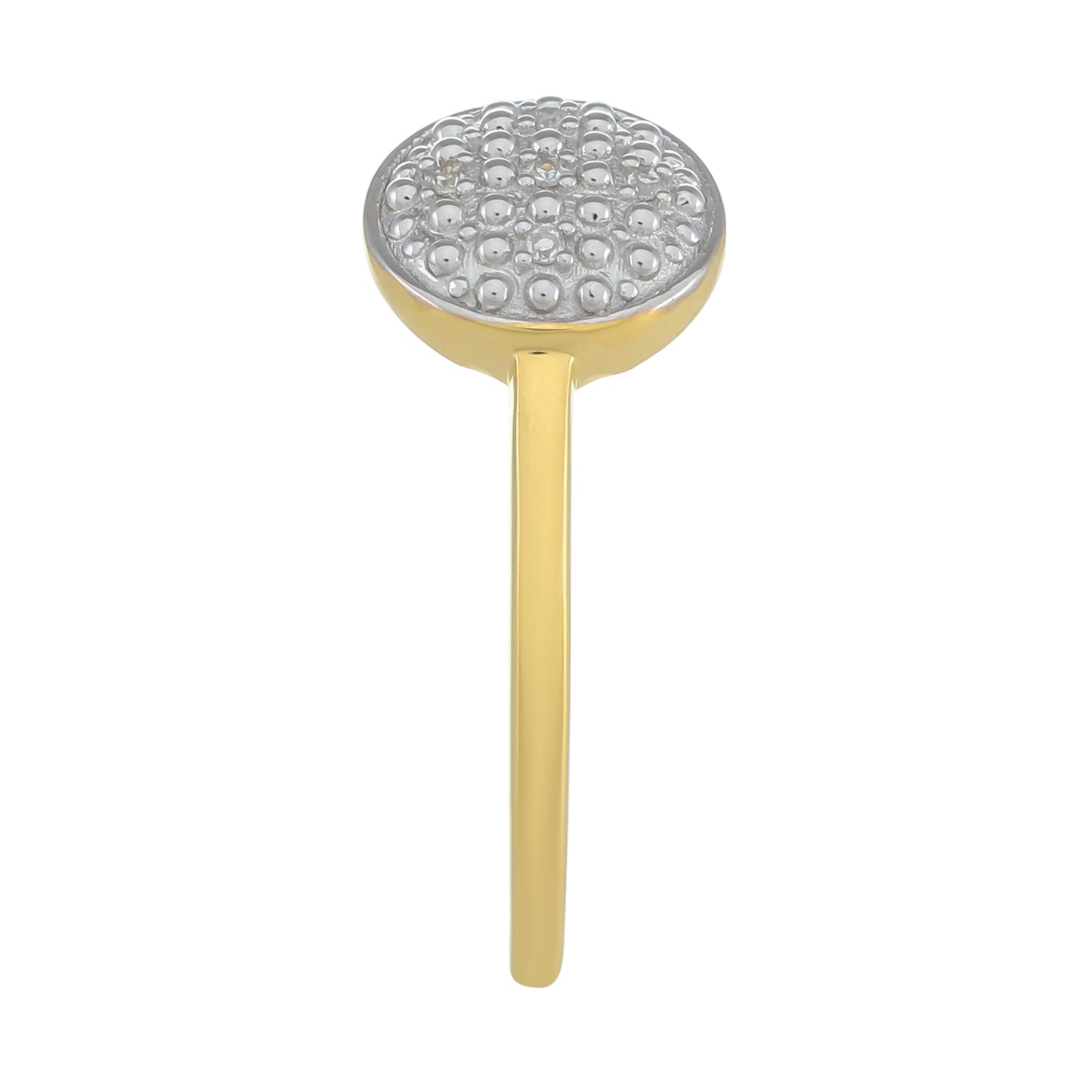 Anillo de Plata Bañada en Oro con Diamante blanco