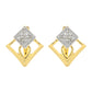 Pendientes de Plata Bañada en Oro con Diamante blanco