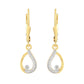 Pendientes de Plata Bañada en Oro con Diamante blanco