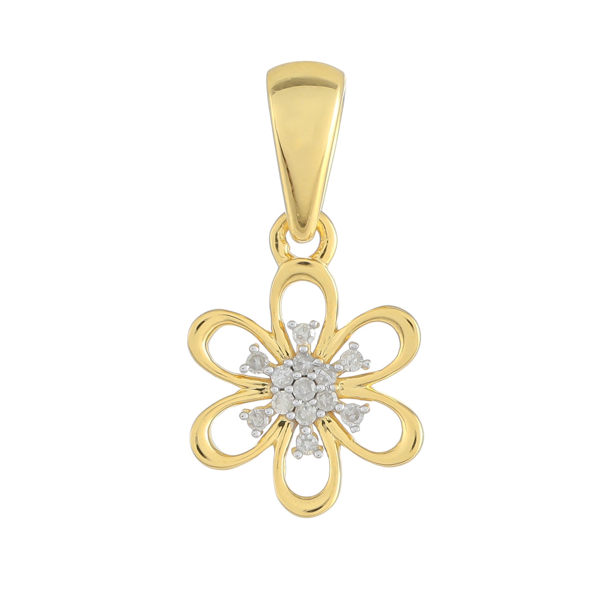 Colgante de Plata Bañada en Oro con Diamante blanco 1 