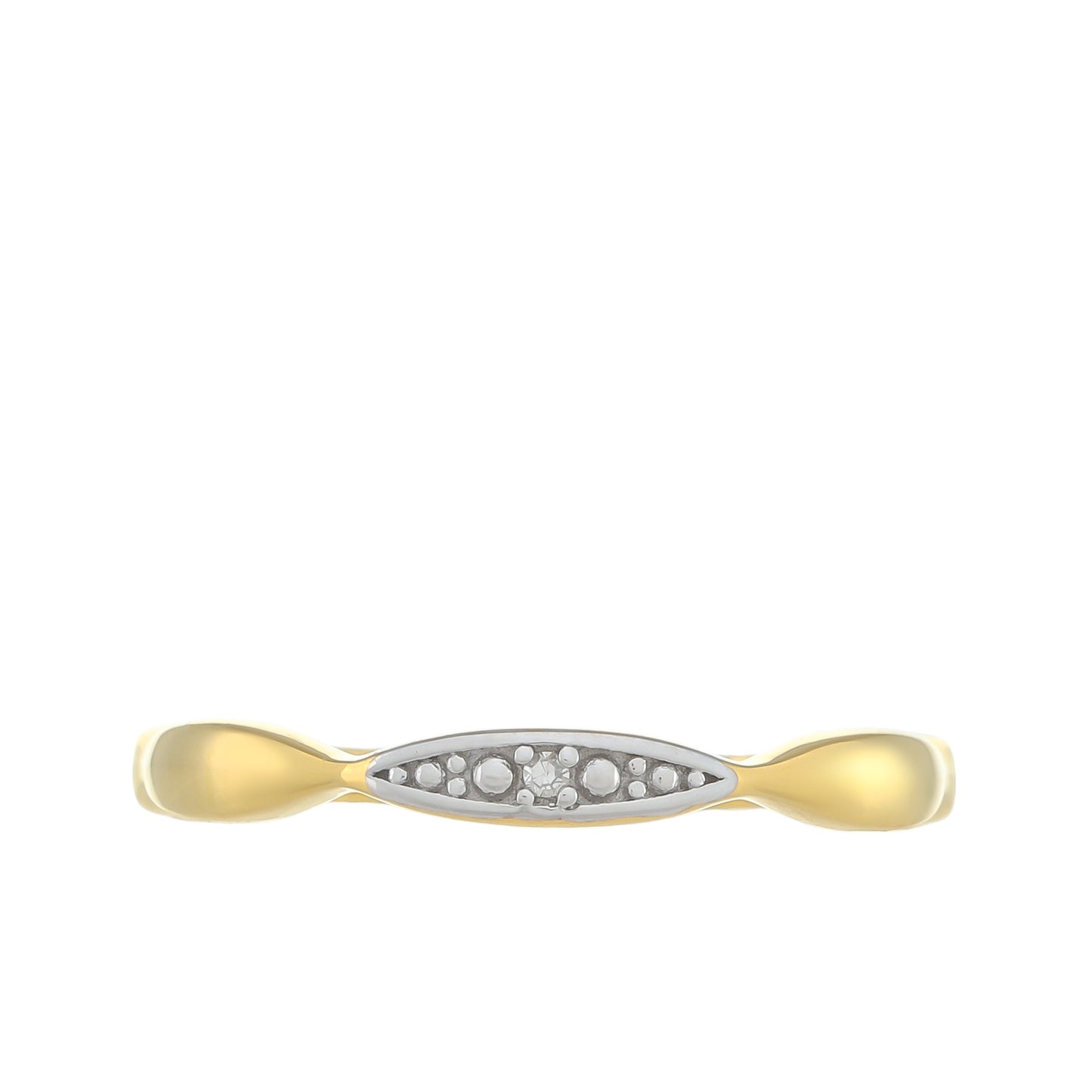 Anillo de Plata Bañada en Oro con Diamante blanco